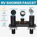 4" All Metal RV Shower Faucet Valve, Heavy-Duty Camper Shower Diverter Replacement for Indoor and Outdoor Use, Leak-Proof Design with Easy Control Knob, Black