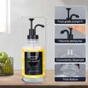 Coffee Bar Accessories Coffee Syrup Dispenser with Labels,500ML Glass Dispenser Syrup Pump Dispenser(4pc Black)