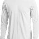 MAGCOMSEN Men's Long Sleeve Shirts UPF 50+ UV Sun Protection Athletic Shirts for Hiking Running Workout Rash Guard (White, M)