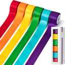 Mr. Pen- Satin Ribbon, 6 Rolls, 1 Inch, 5 Yards/Roll, Vibrant Rainbow Ribbon 1 Inch
