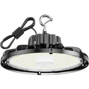 UFO Led High Bay Light 240w 28,500Im 5000K 0-10v Dimmable,High Bay Led Lights,6.5' Power Cord, Hanging Hook, Safe Rope, Etl Listed High Bay Lamps for Warehouses, Factories.(240W-1PACK-Black)