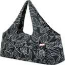 KUAK Extra Large Yoga Mat Bag with Zippered Top & 5 Pockets - Premium Canvas Tote with Yoga Mat Carrying Strap for Pilates, Gym, Fitness Block & Gear (Leaf)