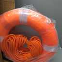 Lifebuoy Set 20Inch Life Preserver Ring and Water Floating Lifesaving Rope 98.4FT,Swim Foam Buoy,Swimming Pool Safety Throwing Ring with Perimeter Rope,Throwable Flotation Device