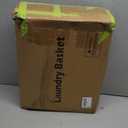 Laundry Hamper with Wheels, 22.7 Gallon (86L) Bamboo Wood Clothes Laundry Basket with Handles, Removable Liner (Brown)