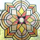 ADD.HERES Window Stickers, Stained Glass Window Privacy Film, UV Blocking Static Cling for Home Kitchen Office Bathroom, Spessart, 11.87" X 15.7"