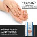 ForPro Birchwood Cuticle Sticks, Double Sided, Multi-Purpose Cuticle Pusher for Manicures and Pedicures, 7 L, 500-Count
