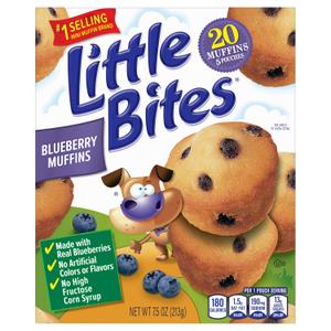 8 x Little Bites Blueberry Muffins, 5 individual packs, (1.5 oz each), Real Blueberries Mini Muffins, 7.5 oz Multipack (EXP 07/12/26)