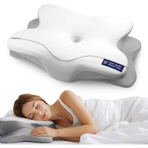 Cervical Neck Pillow for Side & Back Sleepers, Ergonomic Memory Foam Pillow for Sleep Apnea, Neck Pain Relief, Neck Support Pillow with Breathable Pillowcase, Supportive Bed Pillow for Neck