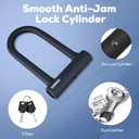 Corki Bike Lock Heavy Duty Anti Theft U Lock with 5ft Security Cable and Keys 17mm Schackle Electric Scooter Lock, Bicycle Lock with Mounting Bracket for Ebike Motorcycle -Black