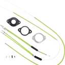 Pro-Grade BMX Bike Gyro Brake Cables Front + Rear (Upper + Lower) with Spinner Rotor Full Kit BMX Bicycle Brake Lines Set Cable Wire&Housing -Stable,Flexible and Long-Lasting (Green)