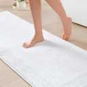 Madison Park Splendor Reversible 100% Cotton Tufted Bathroom Rug-3000 GSM Hotel Quality Luxurious Plush Medium Pile Bath Mat Absorbent, Quick Dry, Shower Room Dcor, 24x72, White