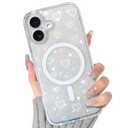 BITOBE Case for iPhone 17 [Compatible with Magsafe] Glitter Bling Maple Leaf Design for Women Girls Soft TPU Bumper Cute Magnetic Sparkly Protective Cover