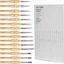Miniature Paint Brushes, 15PCS Model Brushes Detail Paint Brush Set, Fine Detailing for Watercolor, Oil, Face, Acrylic, Nail, Line Drawing, Scale Model Painting