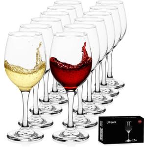 Wine Glasses Set of 12, 11 oz Clear Wine Glass Set, Red/White Wine Glasses with Pretty Gift Box for Birthday,Christmas,Party,Restaurant,Home Bar and Decorations
