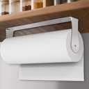 Paper Towel Holder Under Cabinet, Wall Mount, Stainless Steel, Adhesive Paper Towel Rack for Kitchen and Bathroom, Silver