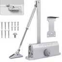 Hydraulic Automatic Door Closer Heavy Duty Adjustable Closer (Up to 150 lbs) for Home & Commercial Use Aluminum Alloy Auto Shut System for Interior & Exterior Doors