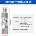 2 x DUSICHIN Airless Spray Gun Swivel Joint 1/4-Inch 360 Degrees Rotate High Pressure Spray Gun Hose Stainless Steel Swivel Joint Connector Accessories for Graco Paint Sprayers Hose DUS0181