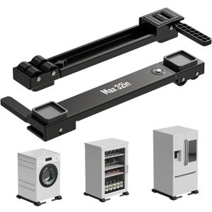 Appliance Rollers Heavy Duty,Newest Extendable Appliance Sliders,Liftable Washing Machine Base,Easily Move Washer and Dryer Machines,Refrigerators,Furniture-Black