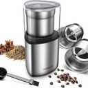 SHARDOR Electric Coffee Grinder Herb Blade Grinder Spices Grinder with 2 Removable Stainless Steel Bowls, Silver
