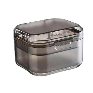 Denture Bath Box Cup, No-Leak Denture case, with Retainer Remover Tool & Brush