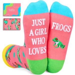 Frog Gifts for Women - Funny Frog Socks for Teen Girls, Animal Gifts Frog Cute Socks