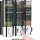 Shampoo and Conditioner Dispenser,Unisense Shower Soap Dispenser 3 Chamber No Drill Wall-Mounted Shampoo Dispenser for Shower Wall Mounted Shower Dispenser for Bathroom Hotel Large Capacity,Chrome