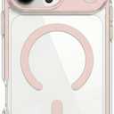 GUO Second for iPhone 17 Pro Case Magnetic Phone Case Cover,Compatible with Magsafe,Military Grade Protection,Clear,Full Covered Camera Drop Protection,Safe Airbag,Pink