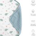 Konssy Muslin Baby Blankets for Girls Boys, 100% Cotton Crib Blanket for Baby Infant Toddler, Super Soft and Lightweight Nursery Blankets 40"x36" (Elephant)
