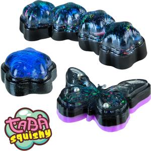 ORB Curiosities Taba-Licious Butterfly and Stars TABA Squishy Toy 3 Pack - Squish and Squeeze These Soft, Sticky TABA Squishies, Perfect for Stress Relief - Fidget and Sensory Toys for Kids and Adults
