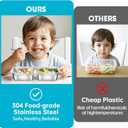 4 Pack Stainless Steel Snack Containers Reusable, Grab and Go 2 Compartment Food Storage Meal Prep Containers with Lids Stackable for Travel Camping School Lunch, Gifts for Gym Home Cooks