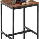 Square Bar Table,Small Kitchen Dining, Cocktail Table,High Top Pub for Party,Sturdy Metal Frame,Space-Saving Narrow for Living Room,Kitchen,Bar,Brown
