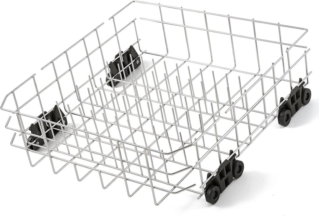 Stainless Steel W10728159 Dishwasher Lower Rack Replacement for KitchenAid Maytag Dishwasher Parts with Wheels W10525646 KDFE104DSS2 Lower Dishrack 22" x 20.7" Whirlpool Dishwasher Bottom Rack Drawer, 22.3" x 20.8" x 7" KitchenAid W10728159
