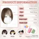 EINAEY Clip in Bangs – 100% Real Human Hair Fringe with Temples, Medium Brown French Bangs Hair Clip Hairpiece for Women, Natural Look, Easy Trim & Secure BB Clips for Daily Wear (4.15 x 3.35 x 1.97 inches)