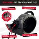 Clear Packing Tape with Dispenser (2 Rolls) - Professional Grade for Boxes - Packaging, Shipping with Refillable Dispenser, Fits Standard Bulk Up to 2" Wide