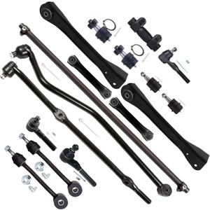 ECCPP 17PC Upper Lower Ball Joint Control Arm Tie Rod End Sway Bar End Link Tie Rod End Adjusting Sleeve Track Bar Compatible with 1997-2006 for Jeep Wrangler Suspension Kit