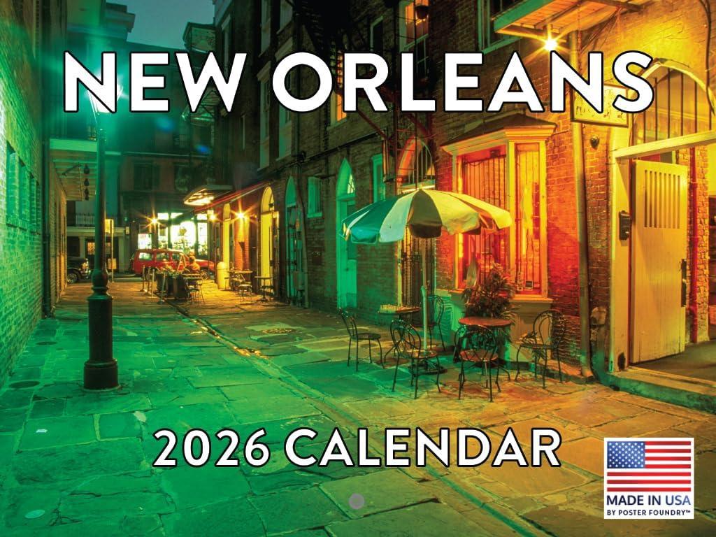New Orleans Calendar 2026 Wall 12 Month Monthly LA Scenic Souvenirs Themed Gifts | American Made In The USA