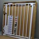 Baby Gate No Drilling, 29"-40" Auto Close Dog Gate Indoor for Doorways & Stairs, Pressure Mounted Adjustable Pet Gate, Easy Walk Through Child Gate for Children & Pets Stroller Friendly, White