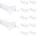 Pesonlook 12 Pack White Polyester Tablecloth-90 x 156 Inch White Rectangle Tablecloth for 8 Ft Rectangle Tables,Washable Fabric Table Cover for Wedding/Buffet Party/Dining Table/Events