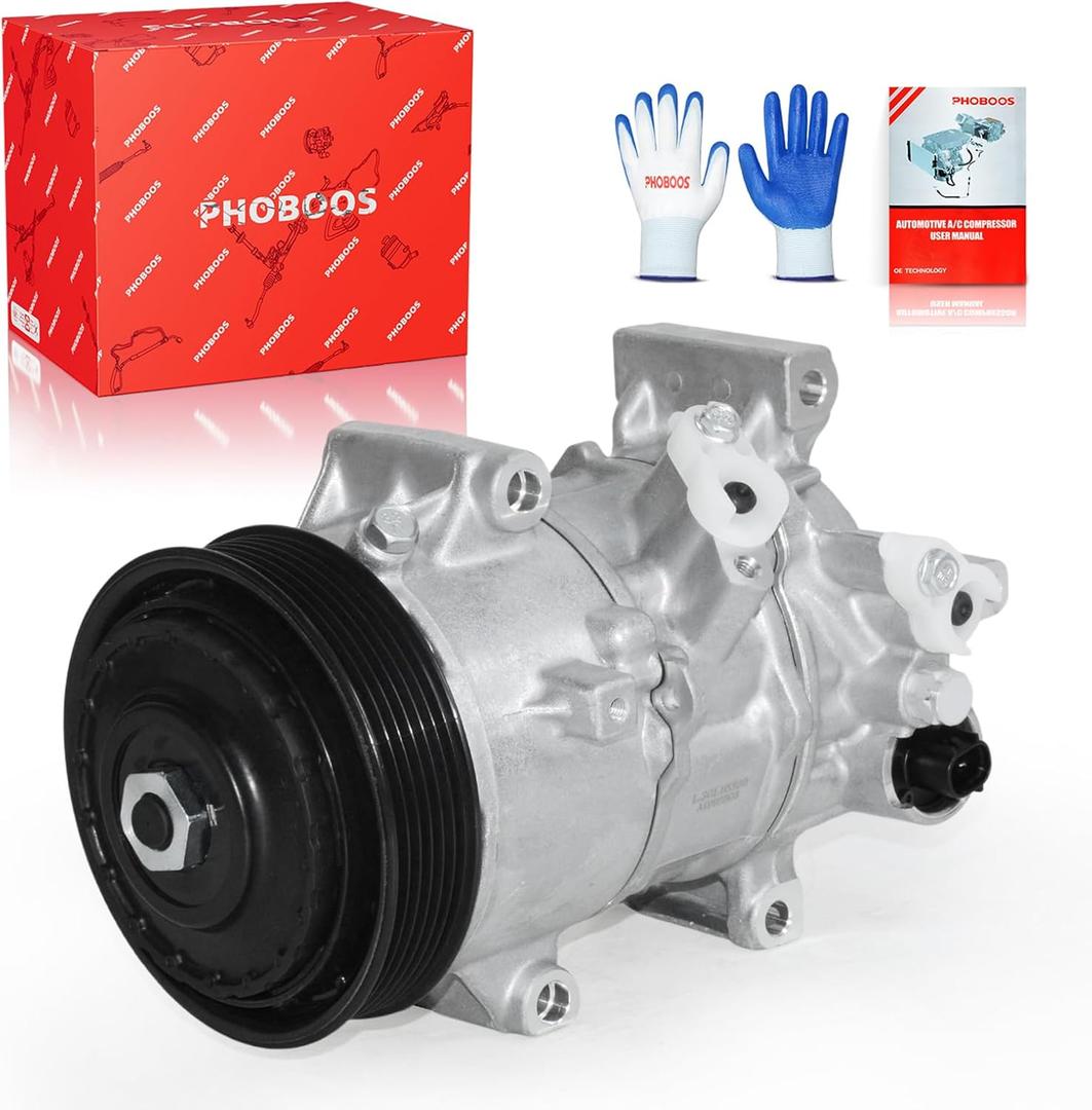 PHOBOOS A/C Compressor with Clutch Compatible with Toyota Corolla 2014-2022 L4 1.8L, Corolla iM 2017-2018 L4 1.8L. Fast Cooling, Low Noise, Easy Installation, Ref. CO-29198C, 198339