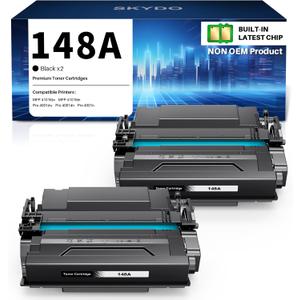 148A Toner Cartridge Black (with Chip) Compatible Replacement for HP 148A W1480A 148X W1480X Work for MFP 4101fdn 4101fdw 4001dn LaserJet Pro 4001dw 4001n Printer (2 Pack)