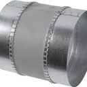 Vent Systems 6" Inch Flexible Vibration-Reducing Male Fit Duct Connector Round Galvanized Steel Dryer Vent Hose Connector, Spiral Duct, Pipe Extender, HVAC Ventilation - Inline Duct Work Coupler