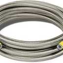 4AN Oil Cooler Hose, 1/4 inch Dia Nylon Braided High Pressure Fuel Line, Sliver (3M/10FT)