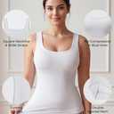 KIKIMINK Womens Shapewear Tank Tops Tummy Control Seamless Square Neck Body Shaper Compression Camisole Slimming Undershirt - White Medium (White, M)