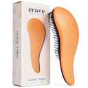 Crave Naturals Glide Thru Hair Brush - Detangler Brush for Curly, Straight, Wet or Dry Hair - Gentle Detangling Brusheses for Adults, Kids, Toddlers - Hair Accessories for Women, 7.5"x3" - Coral (1 Pack (Regular))
