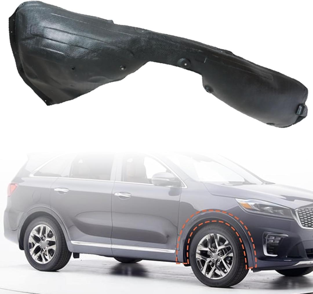 GXARTS Black Right Front Fender Liner Splash Shield 86820C6500 Compatible with Kia Sorento 2019 2020