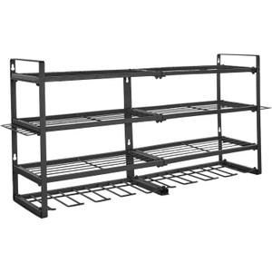 Power Tool Organizer Wall Mount, 4-Tier Tool Rack with 8 Drill Holders & Screwdriver Storage - Garage Tool Organizer for Workshop & Workbench