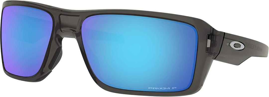 Oakley mens Oo9380 Double Edge Rectangular Sunglasses (Grey Smoke/Prizm Sapphire Iridium Polarized)