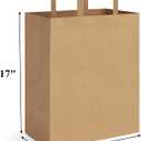 BagDream 12x7x17 50Pcs Large Paper Grocery Bags with Handles Kraft Brown Gift Bags for Shopping Retail Merchandise Flat Handles Recycled Takeout/to Go Barrel Sacks