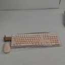 Wireless Keyboard and Mouse, Silent Keyboard Mouse Combo, Full-Sized Colorful Typewriter Keyboard with Round Keycaps, 2.4G Cute Mouse Compatible with PC/Laptop/Computer(Milk Tea)