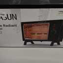 JASUN Portable Space Heater Electric Radiant Heater Fast Heating with Adjustable Thermostat, Portable Indoor Heater with Handle Quiet Energy-Saving 1250W/1500W for Office Home Garage Bedroom Black